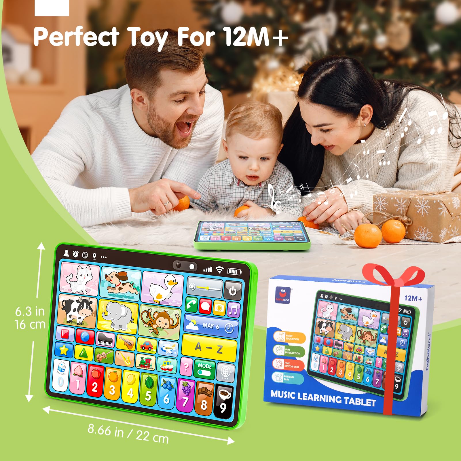 hahaland 5-Language Learning Tablet Toy for Toddler 1-3 with Speech Therapy