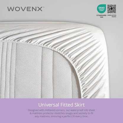 Organic All in One Crib Sheet and Mattress Protector - Waterproof Protectors - Reusable Washable