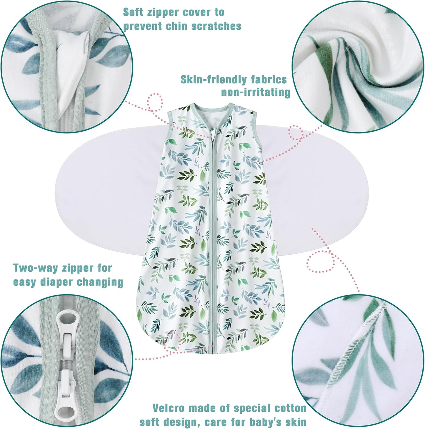 Newborn Sleep Sack Baby Swaddle,Swaddle me 6-12 Month,3-Way Adjustable Wearable Blanket,100% Rayon
