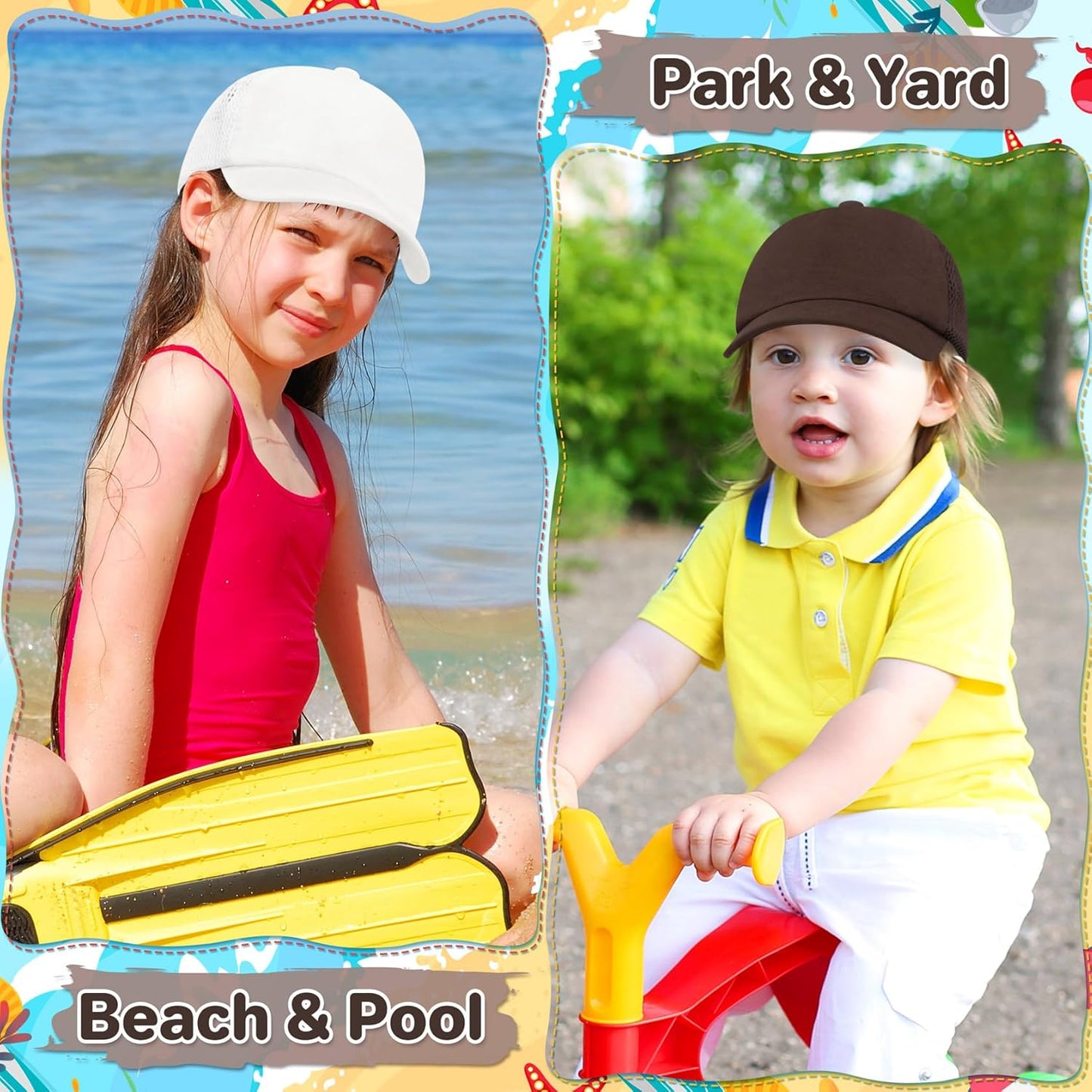 qikqik Baby Baseball Cap Toddler Baseball Hat with Mesh Infant Sun Hat UPF 50+ Baby Ball Cap