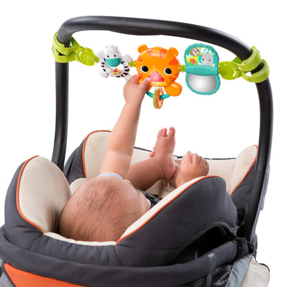 Bright Starts Take Along Musical Carrier Baby Activity Toy Bar, Hanging Car Seat Toy, 4 Fun