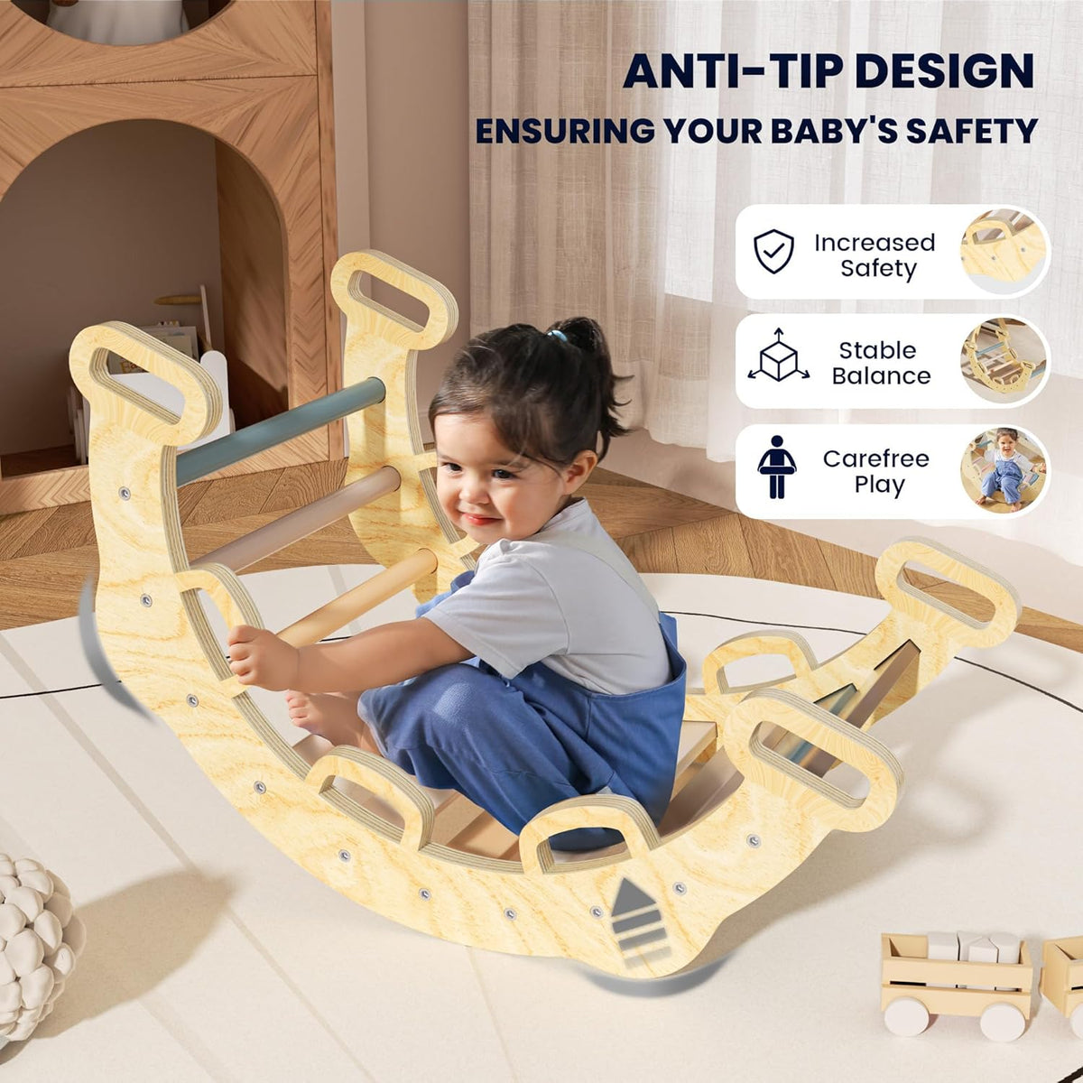 BlueWood 2025 8-in-1 Pikler Triangle Climbing Set Toddler Toys Indoor Baby Jungle Gym Climber