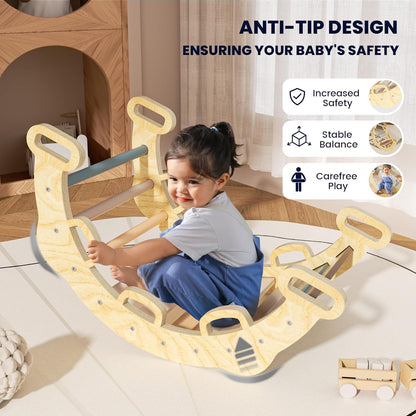 BlueWood 2025 8-in-1 Pikler Triangle Climbing Set Toddler Toys Indoor Baby Jungle Gym Climber