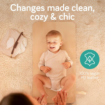 Baby Uma Vegan Leather Baby Changing Mat - Waterproof & Wipeable Changing Pad, XL for Growing