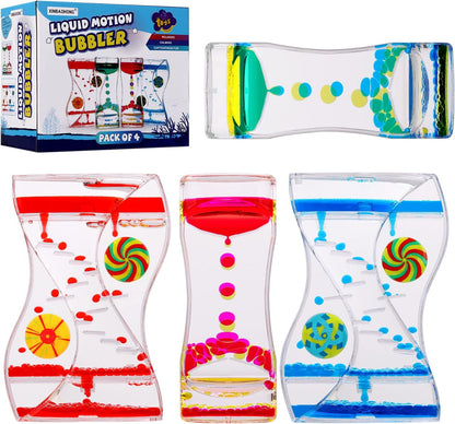 XINBAOHONG Liquid Motion Bubbler Sensory Toy for Kids and Adults 4-Pack，Calming Stress Relief