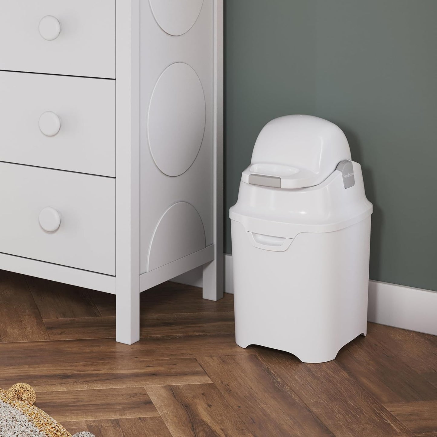 Foundations Mini Diaper Pail with Airtight Lid - Durable & Odorless Diaper Disposal, Large