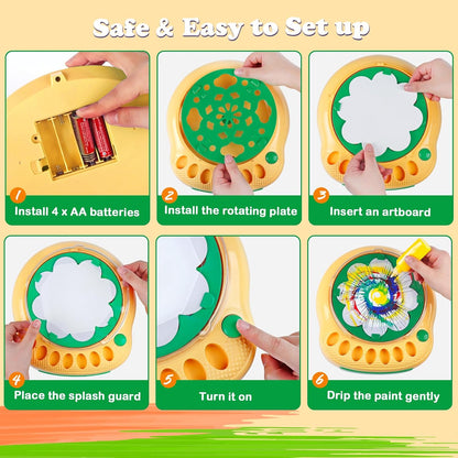 Arts and Crafts for Kids Ages 4-8,Paint Spin Art Machine Kit,Art Craft Set for 6-9 Year Old,Cool