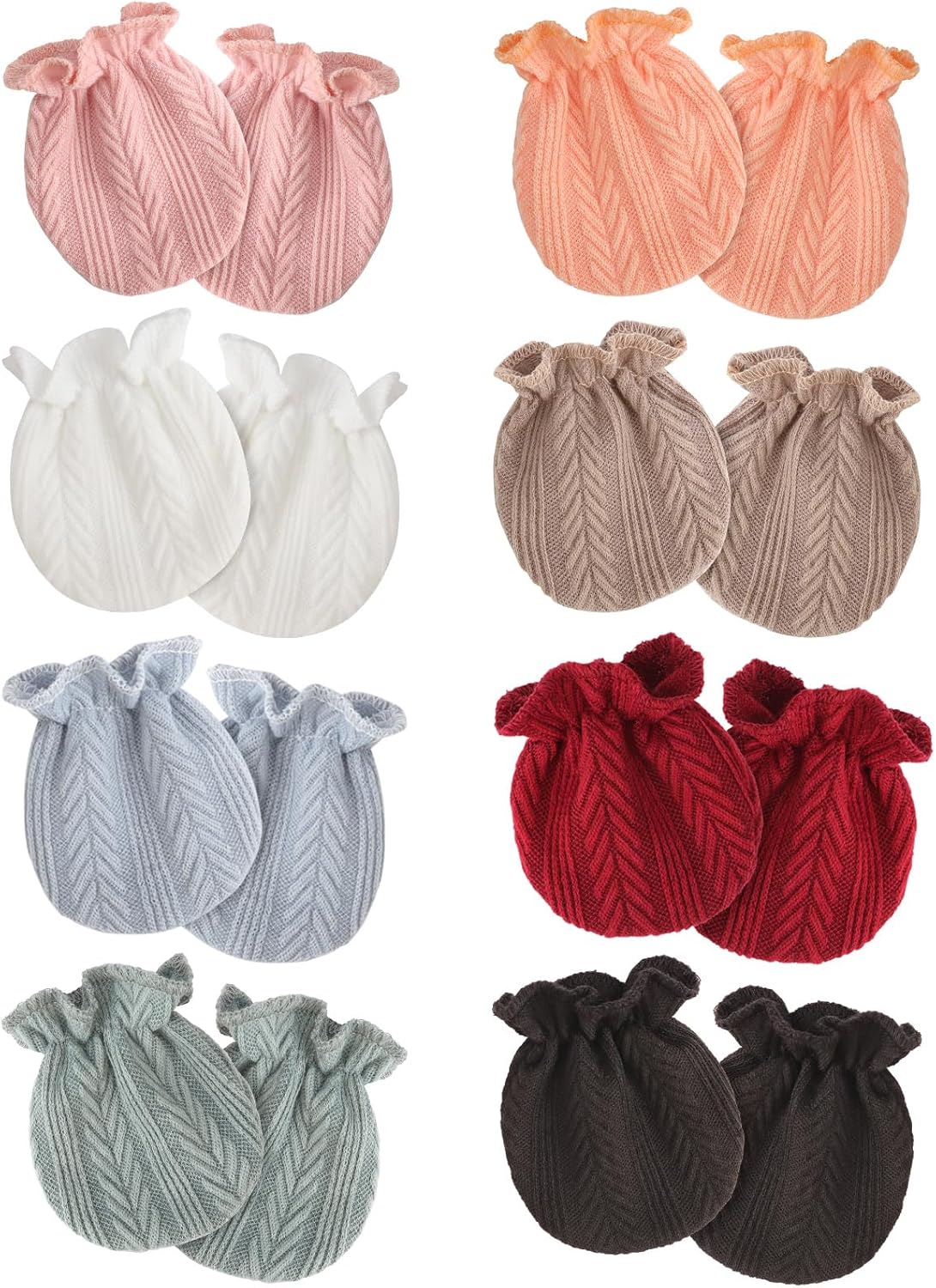 Newborn Baby Mittens No Scratch Cotton Elastic Wrist Gloves Infant Toddler Mittens for Baby Boy