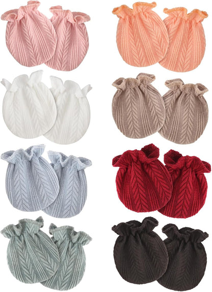 Newborn Baby Mittens No Scratch Cotton Elastic Wrist Gloves Infant Toddler Mittens for Baby Boy