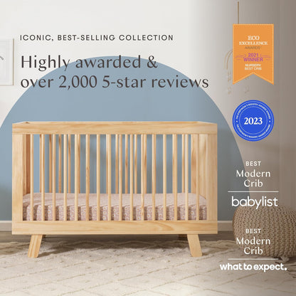 babyletto Hudson 3-in-1 Convertible Baby Crib with Toddler Bed & Daybed Conversion - Easy to