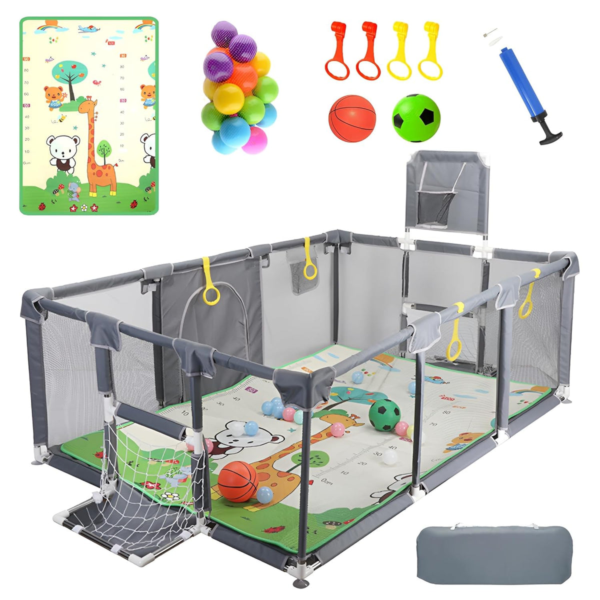 Upgrated Baby Playpen with Mat, Playpen for Babies and Toddlers, Large Playpen with Mat, Sport