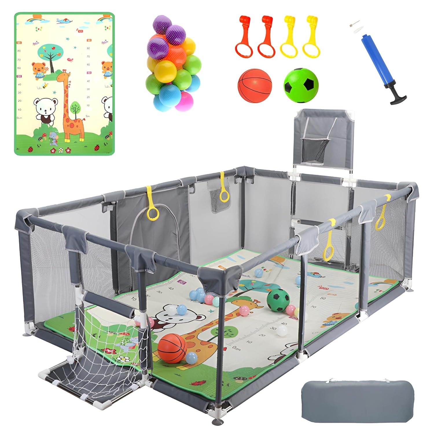 Upgrated Baby Playpen with Mat, Playpen for Babies and Toddlers, Large Playpen with Mat, Sport
