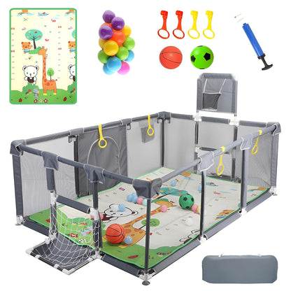Upgrated Baby Playpen with Mat, Playpen for Babies and Toddlers, Large Playpen with Mat, Sport