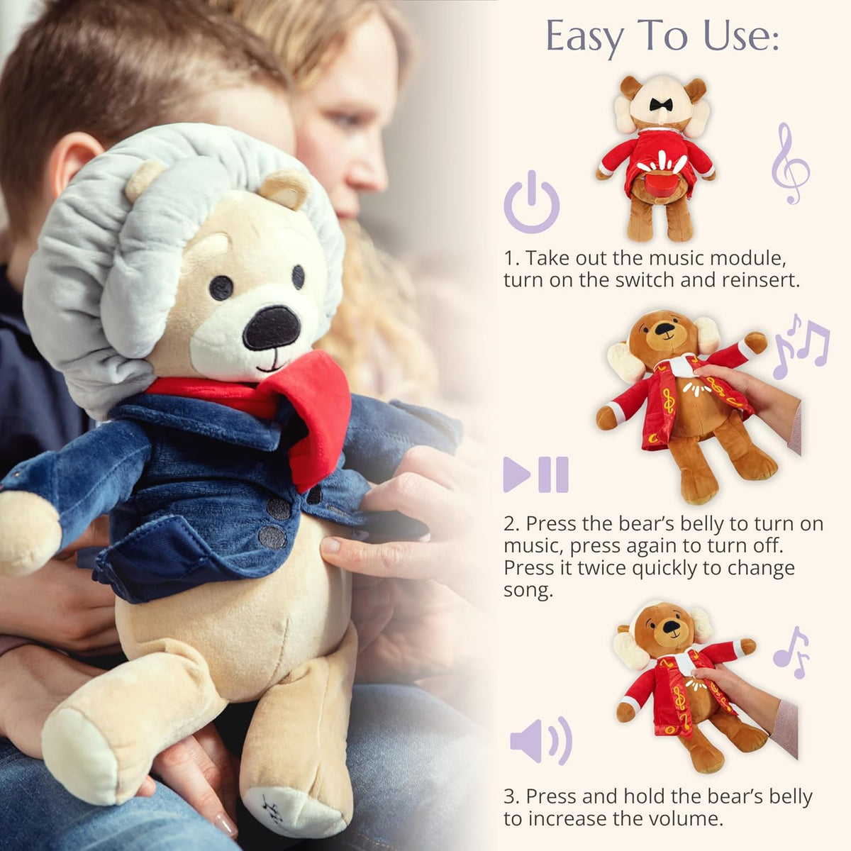 Ludwig Van Beethoven Virtuoso Bear – Plays 40 Mins of Classical Music, Educational & Soothing