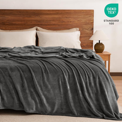 PHF Ultra Soft Fleece Blanket King Size, No Shed No Pilling Luxury Plush Cozy 300GSM Lightweight