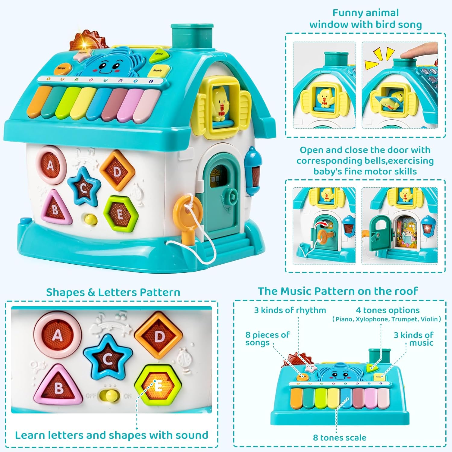 Marstone Baby Toys for 1 Year Old Boy and Girl Gifts: Toddler Toys Age 1-2, 8-in-1 Montessori with
