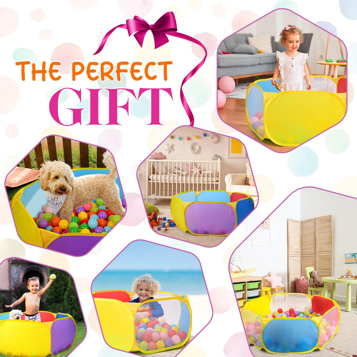 Eocolz Kids Ball Pit Large Pop Up Childrens Ball Pits Tent for Toddlers Playhouse Baby Crawl
