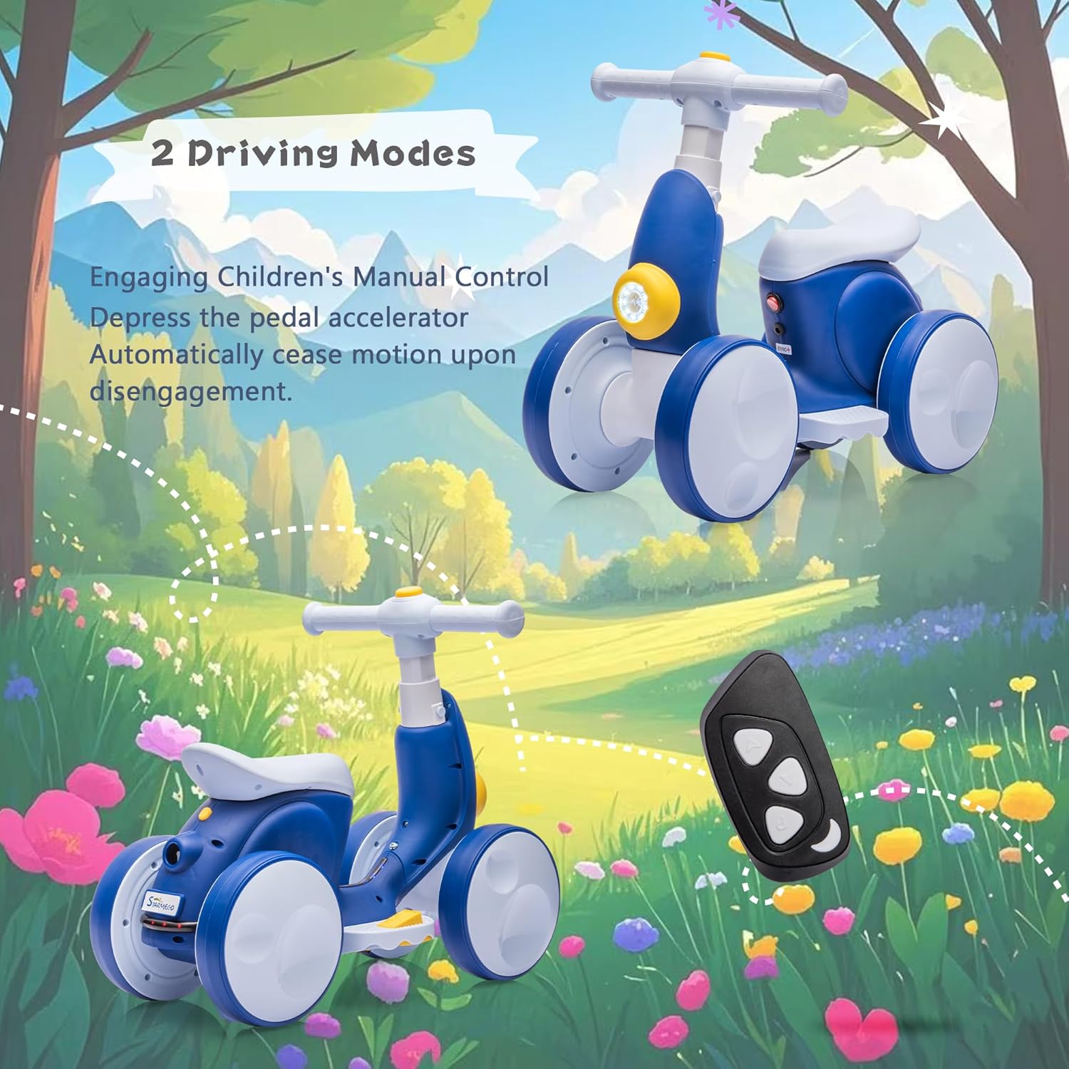 6V Electric Baby Balance Bike for 1 Year Old Boys Girls Ride on Toys 12-48 Month Toddler Balance