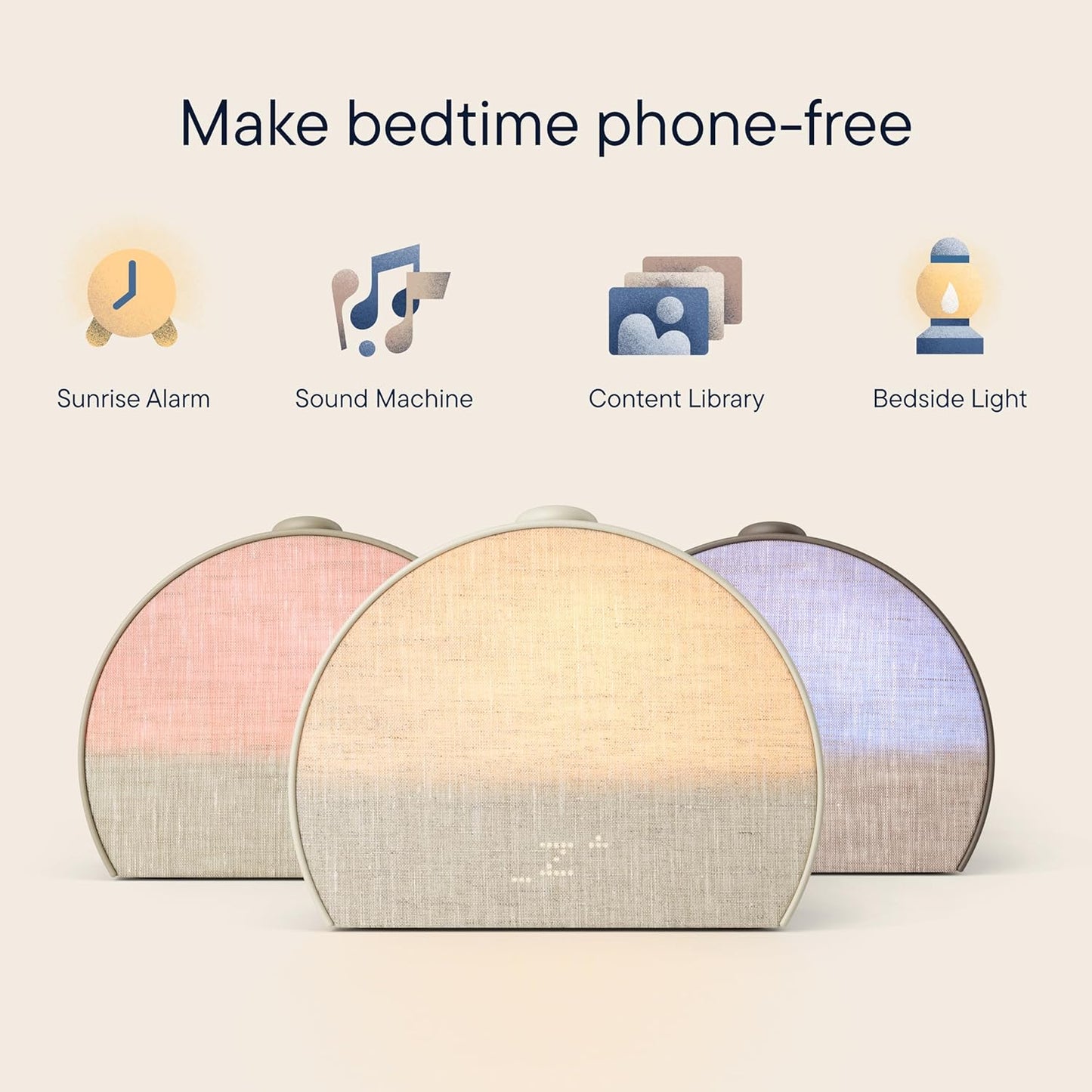 Hatch Restore 3 Sunrise Alarm Clock, Sound Machine, Smart Light (Cocoa) - White Noise, Screen-Free