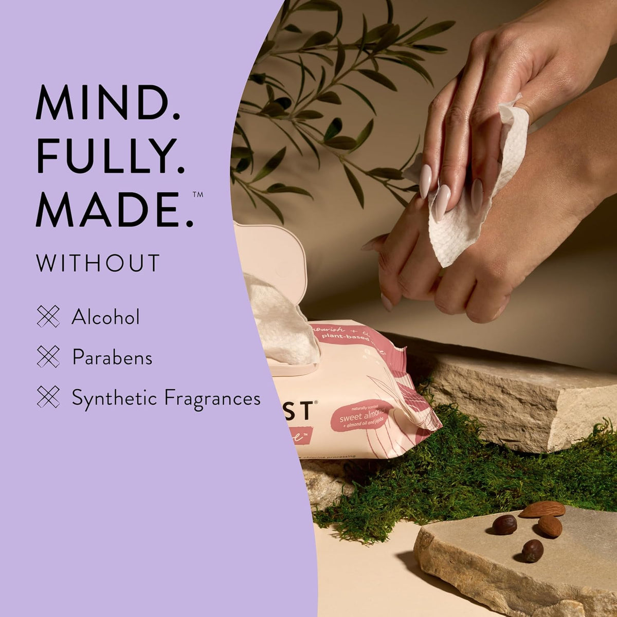 The Honest Company Calm + Cleanse Naturally Scented Wipes | Cleansing Multi-Tasking Wipes | 99%