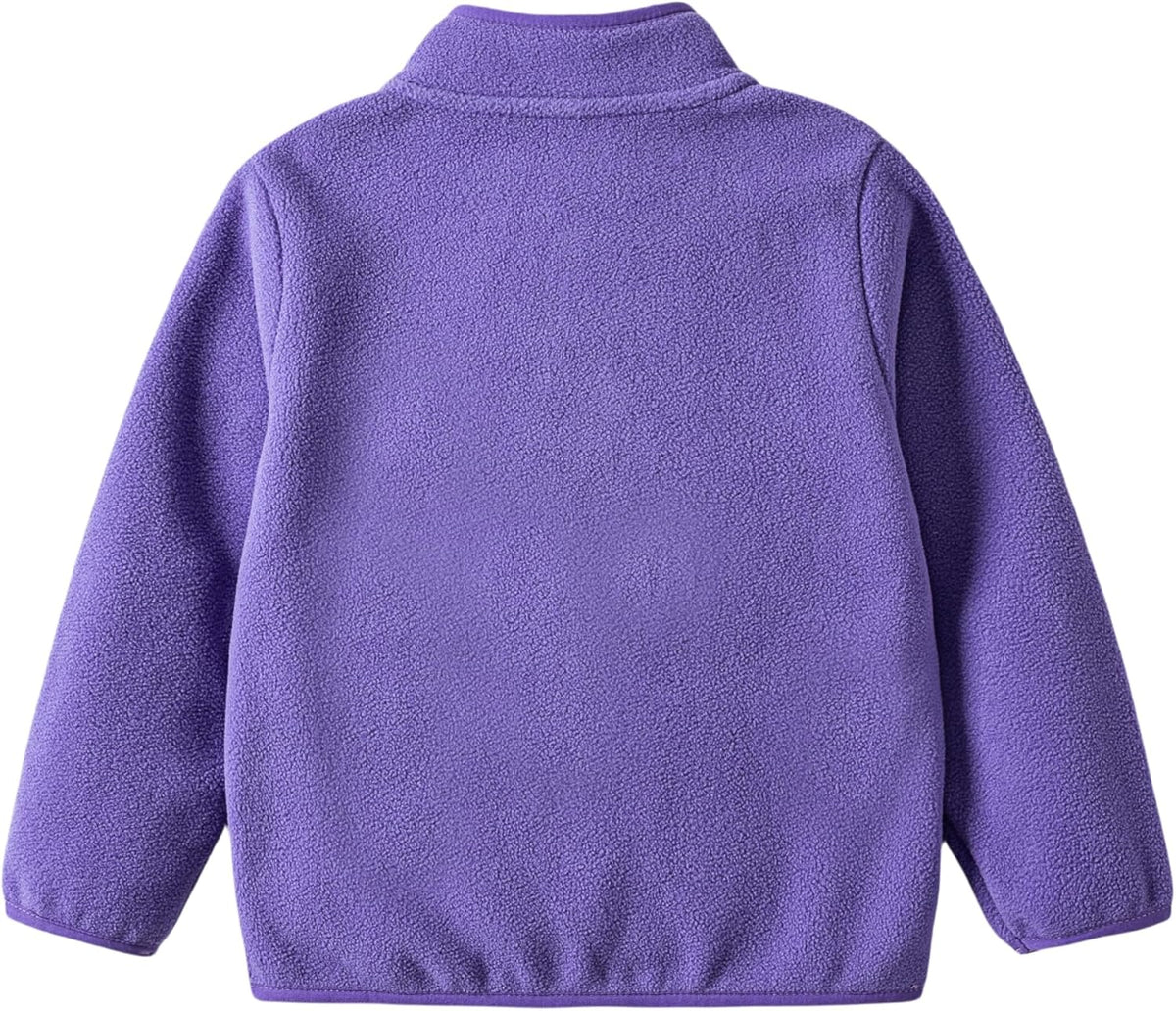 Toddler Fleece Jacket Kids Lightweight Outerwear Boys Girls Long Sleeve Fall Spring Coat 2-12 Years