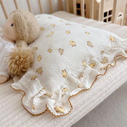 BuLuTu Duck Print Toddler Pillow Cases 20"x26", Cotton Muslin Boys Girls Pillowcase Fits Toddler