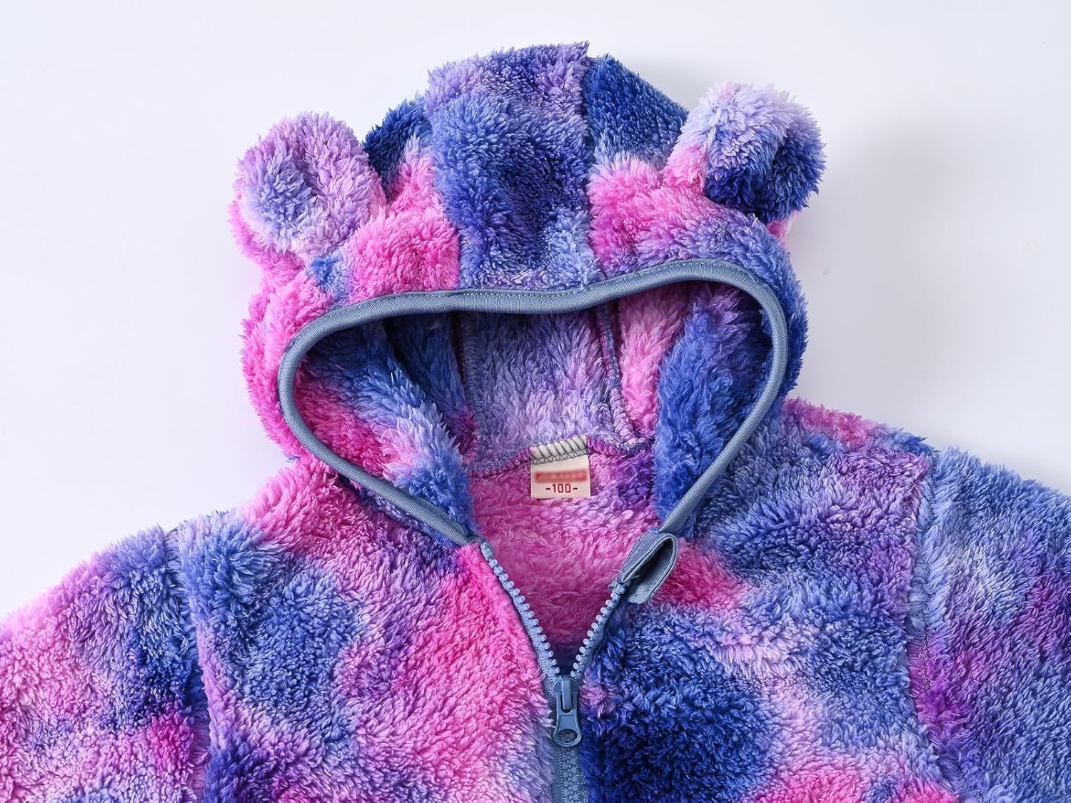 AIWUHE Toddler Boys Girls Hooded Jacket Fleece Hoodie Winter Warm Solid Color Teddy Coat Zip-up