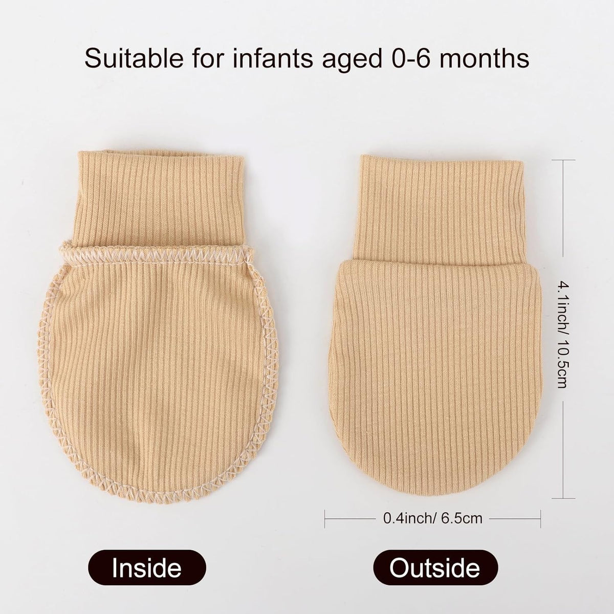 BQUBO 6 Pairs Newborn Baby Boys Girls Mittens 0-6 Months Unisex-Baby Infant Mittens Elastic No