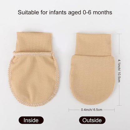 BQUBO 6 Pairs Newborn Baby Boys Girls Mittens 0-6 Months Unisex-Baby Infant Mittens Elastic No