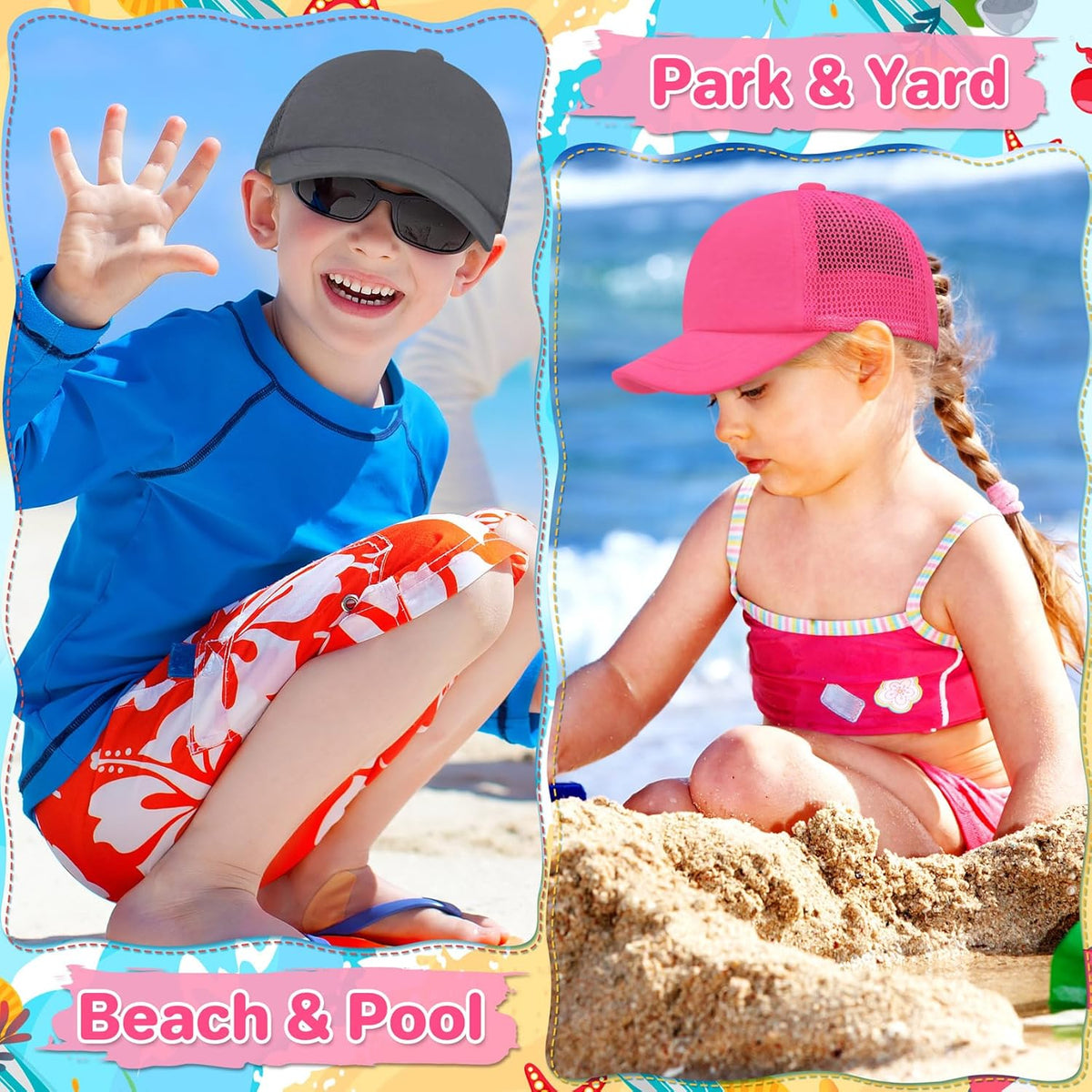 qikqik Baby Baseball Cap Toddler Baseball Hat with Mesh Infant Sun Hat UPF 50+ Baby Ball Cap