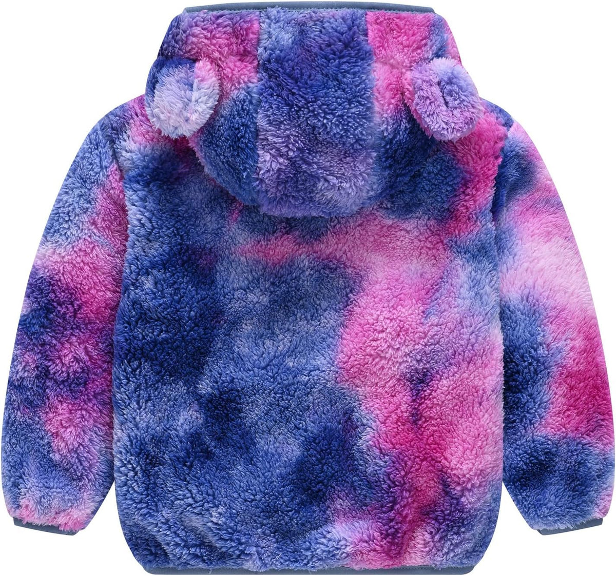 AIWUHE Toddler Boys Girls Hooded Jacket Fleece Hoodie Winter Warm Solid Color Teddy Coat Zip-up