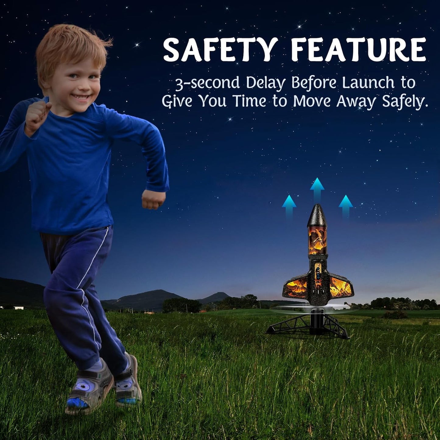 Rocket Launcher for Kids - 200 Ft of Flight Altitude, Model Rocket with Launch Set, Rockets Outdoor