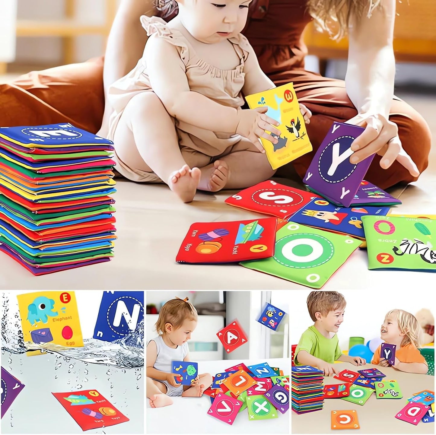 Early Childhood Enlightenment 26 Pieces Toddler Soft Alphabet ABC Letter Number Flash Cards Baby