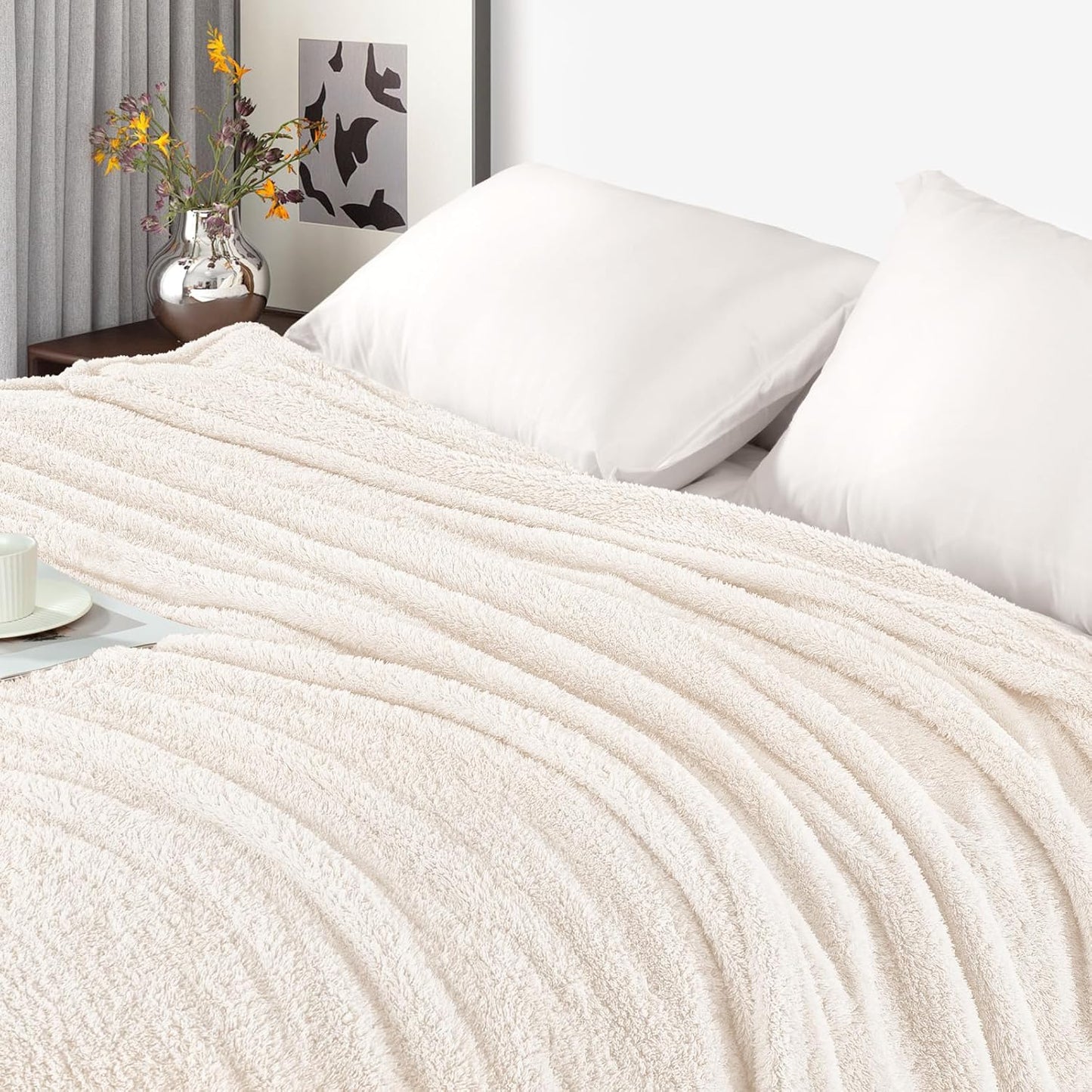 Exclusivo Mezcla Fleece Throw Blanket for Couch Sofa, Soft Warm and Fluffy Blankets for Women Men