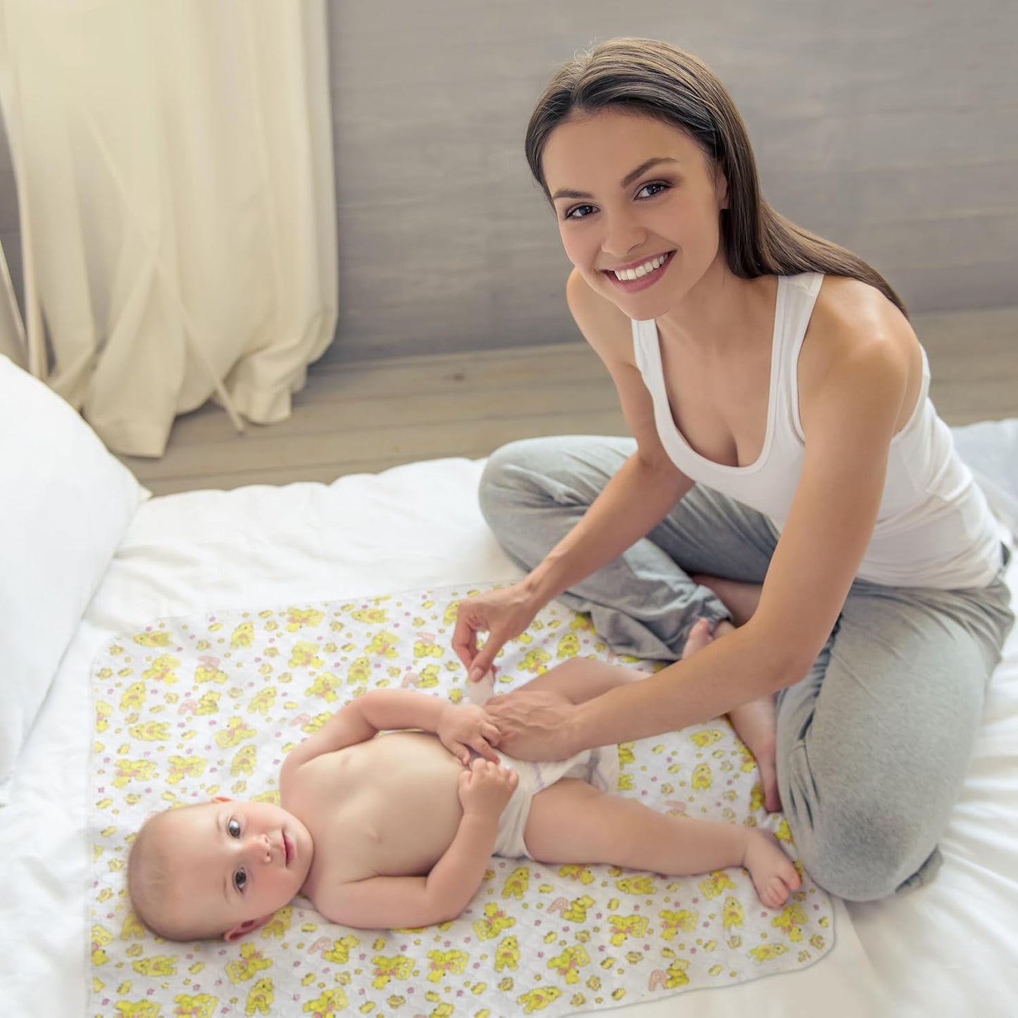 Changing Mat - Biggest Waterproof & Reusable Portable Changing Pad 25.5"x31.5" for Change Diaper in