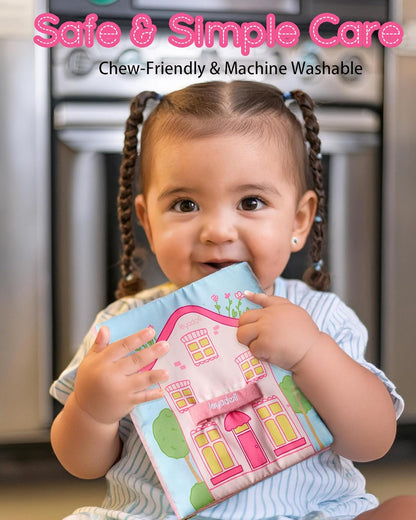 Interactive Sensory Soft Cloth Book, Educational Crinkle Quiet Activity Busy Book for