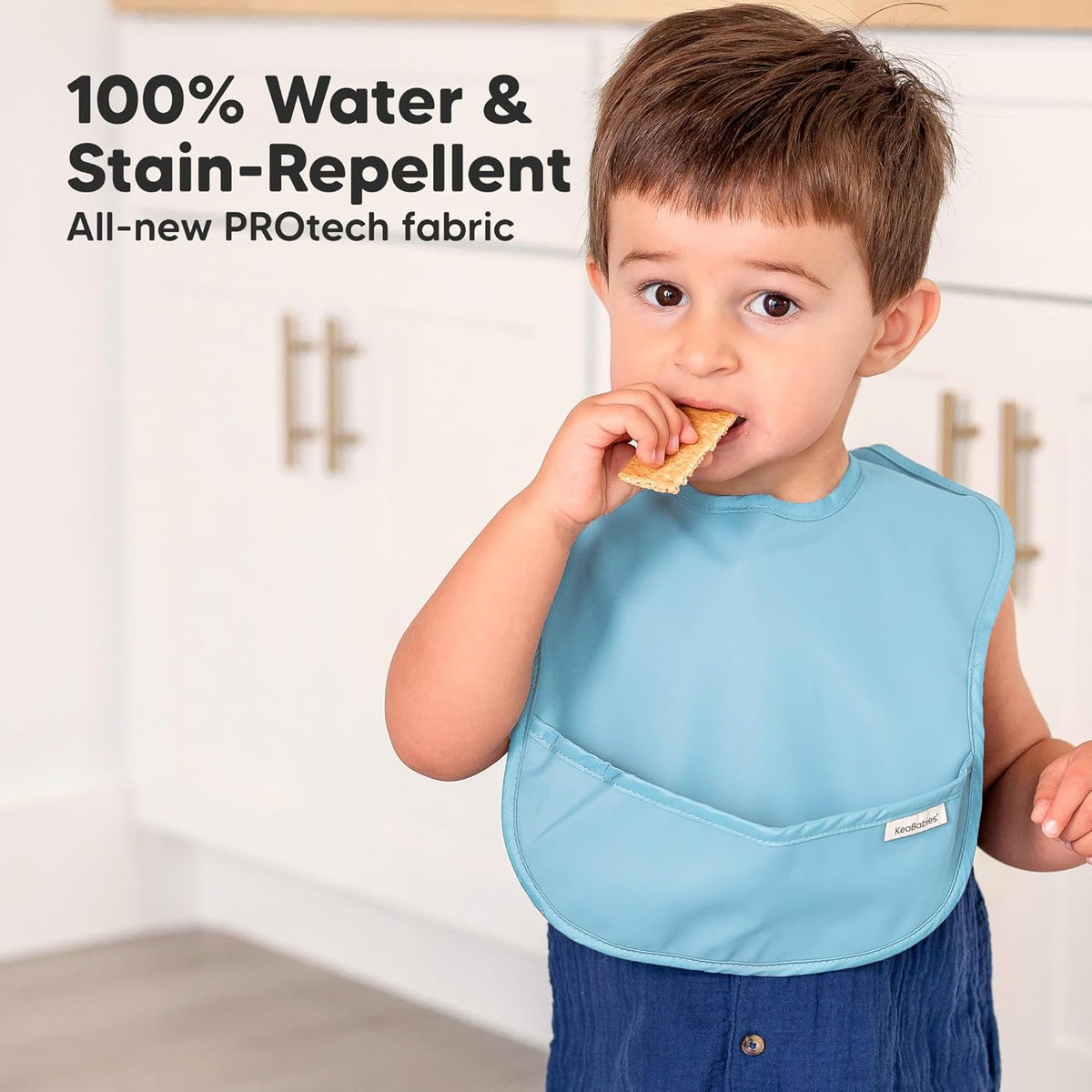 3-Pack Waterproof Baby Bibs for Eating - Lightweight Toddler Feeding Bibs with Large Food Catcher
