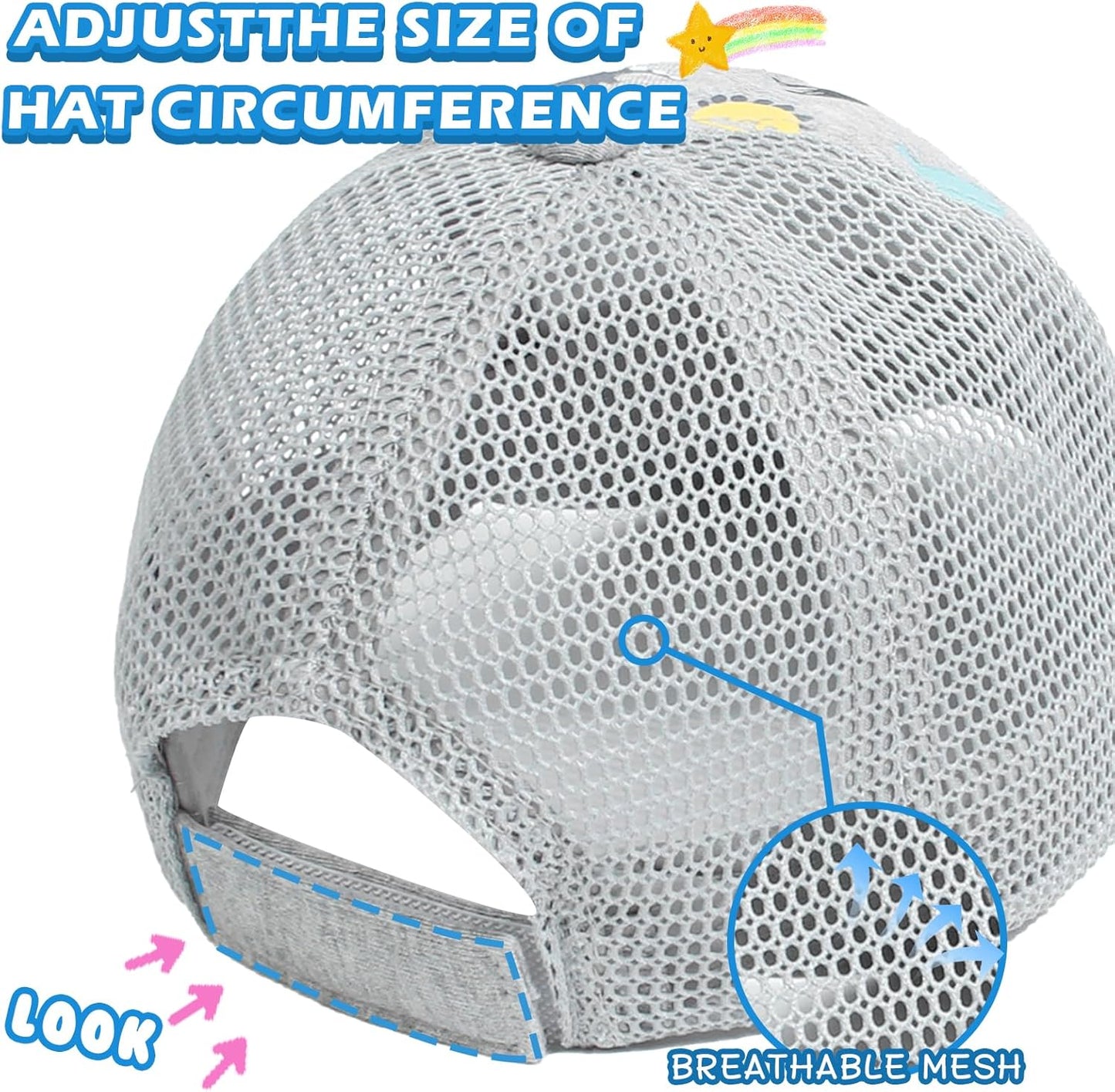 Duoyeree Toddler Baseball Cap Baby Cap Sun hat Print Dinosaur Pattern and Solid Color hat Kids boy