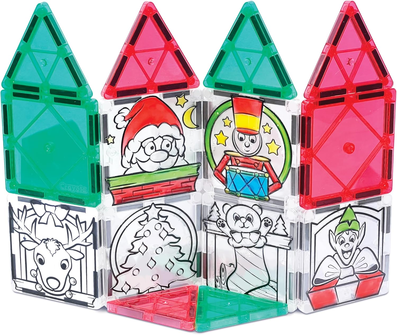 CreateOn Crayola PaintOn Holiday Magnetic Tiles, Magnetic Kids’ Building Toys, STEM Learning Travel