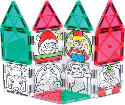 CreateOn Crayola PaintOn Holiday Magnetic Tiles, Magnetic Kids’ Building Toys, STEM Learning Travel