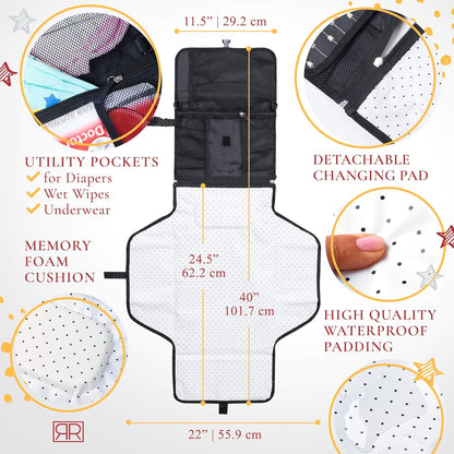 Portable Diaper Changing Pad Waterproof – B0NUS Insulated Baby Bottle Bag, 2-in-1 Diaper Clutch and