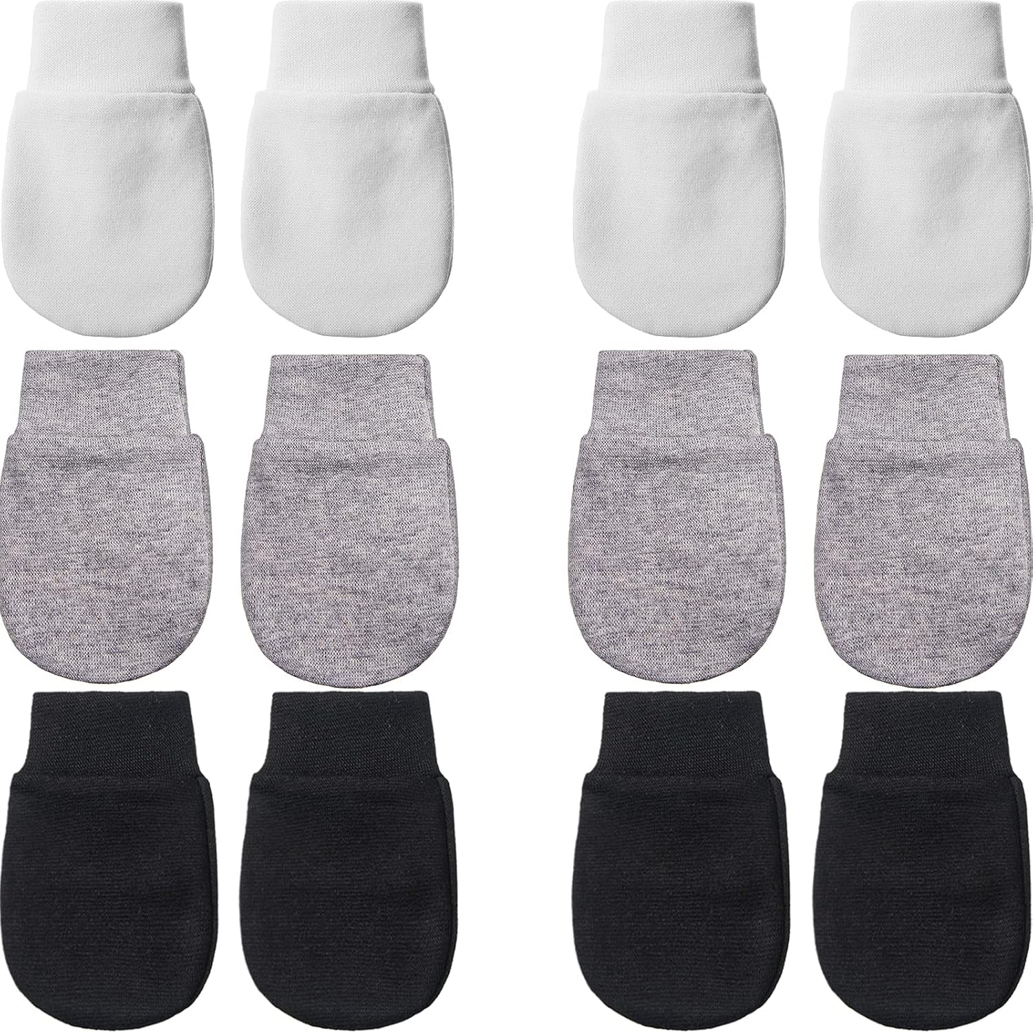 Geyoga 6 Pairs Newborn Baby Mittens No Scratch Gloves Infant Toddler Anti Scratch Essentials Unisex