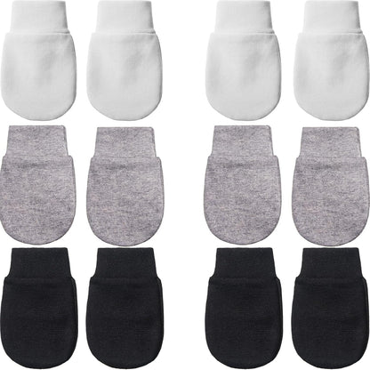 Geyoga 6 Pairs Newborn Baby Mittens No Scratch Gloves Infant Toddler Anti Scratch Essentials Unisex