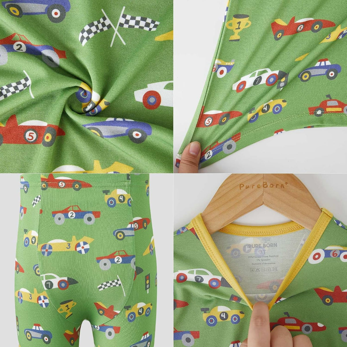 pureborn Baby Viscose From Bamboo Pajamas Set Pjs - Kids Toddler Girl Snug Fit Viscose Sleepwear