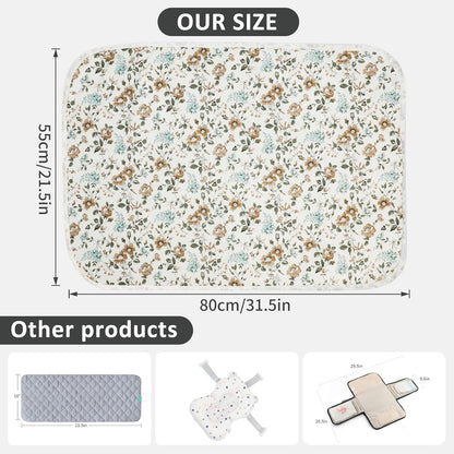 Baby Diaper Changing Pad, 21 5/8" x 31.5" Waterproof Changing Pad Liners - Reusable Soft and