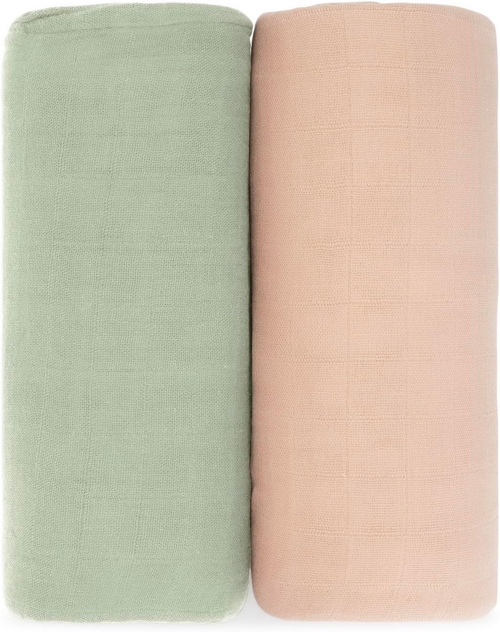 Comfy Cubs Muslin Swaddle Blankets Pack of 2 - 47 x 47 Inch Soft Cotton Baby Blanket Set, Large