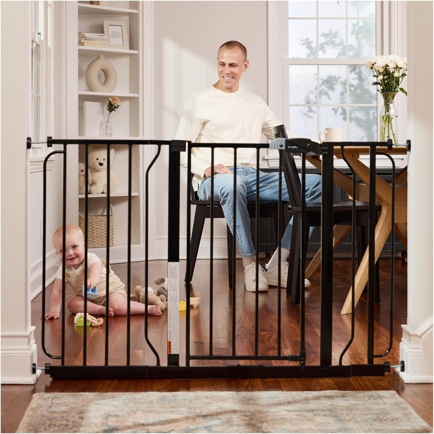 Regalo Easy Step 49-Inch Extra Wide Baby Gate, Includes 4-Inch and 12-Inch Extension Kit, 4 Pack of