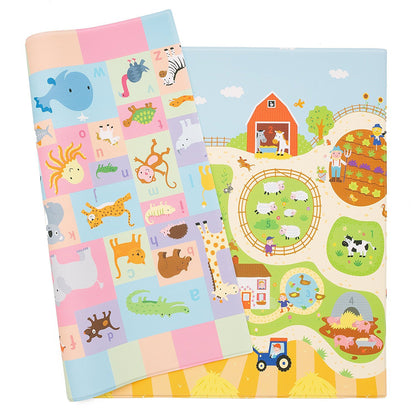 Baby Care Play Mat (Medium, Playful - Busy Farm) 73’’ x 49’’ Original One-Piece Reversible Rollable