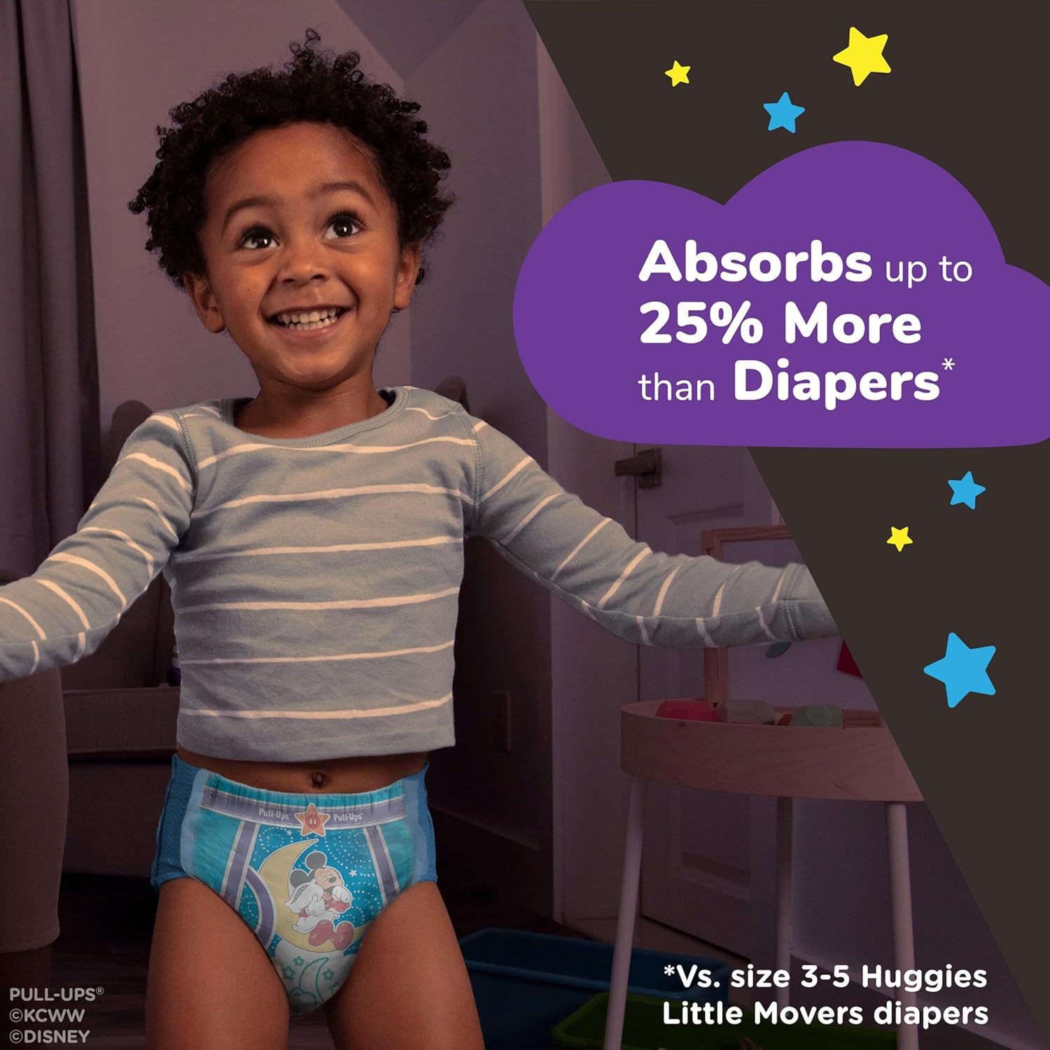 Pull-Ups Boys' Night Time Potty Training Pants, Size 3T-4T Overnight Training Underwear (32-40