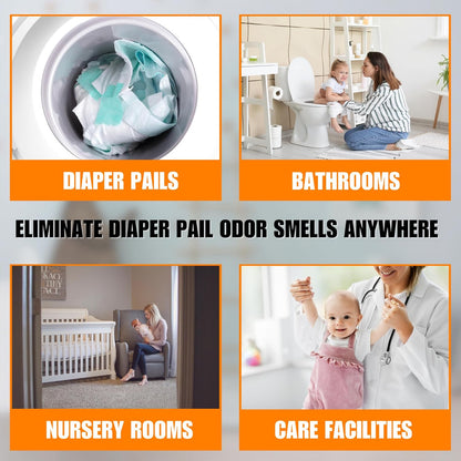 SMELLEZE Diaper Pail Deodorizer, Odor Eliminator for Diaper Pail, Baby Poop Deodorizer & Human